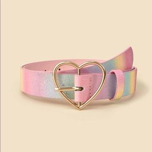 Heart buckle rainbow belt 🌈